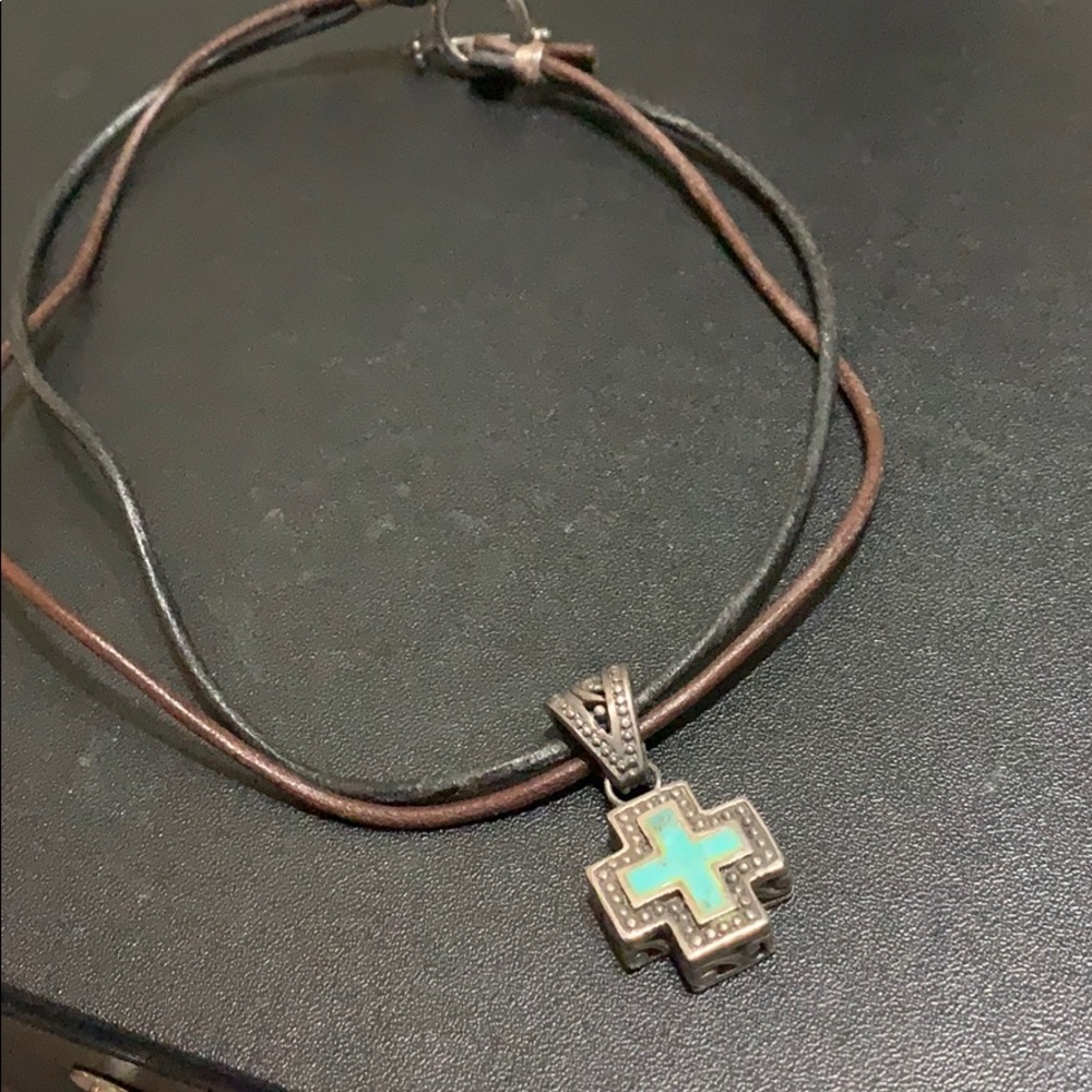Genuine Turquoise Cross Necklace